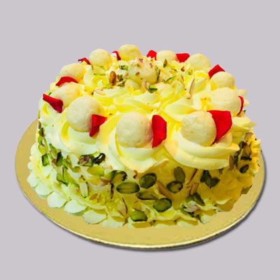 "Round shape Butterscotch Rasagulla cake - 1kg - Click here to View more details about this Product